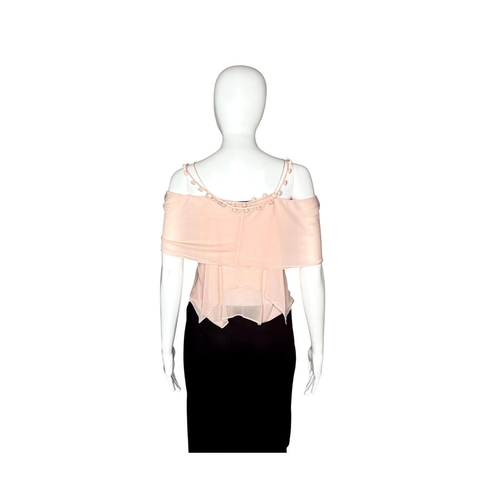 SS 2004 Yves Saint Laurent by Tom Ford pink top w button details size medium - Picture 2 of 10